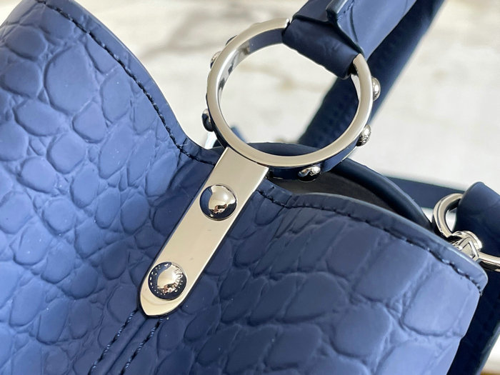 Louis Vuitton Embossed Crocodile Capucines Blue N92175