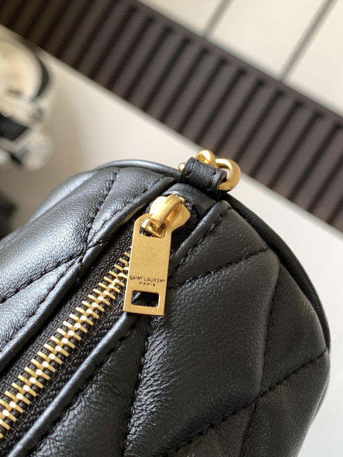 Saint Laurent Lambskin Sade Mini Tube Bag Black 699703