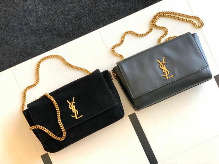 Saint Laurent Smooth Kate Medium Reversible Chain Bag Black 712250