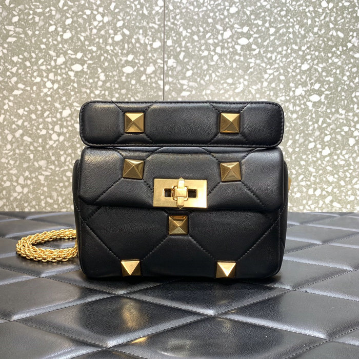 Valentino Small Roman Stud The Shoulder Bag Black WB0l04