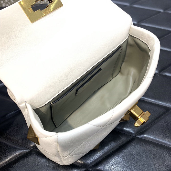 Valentino Small Roman Stud The Shoulder Bag White WB0l04