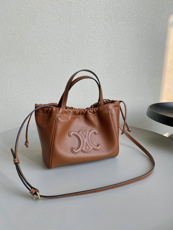 Celine Small Cabas Drawstring Cuir Triomphe Tan C35307