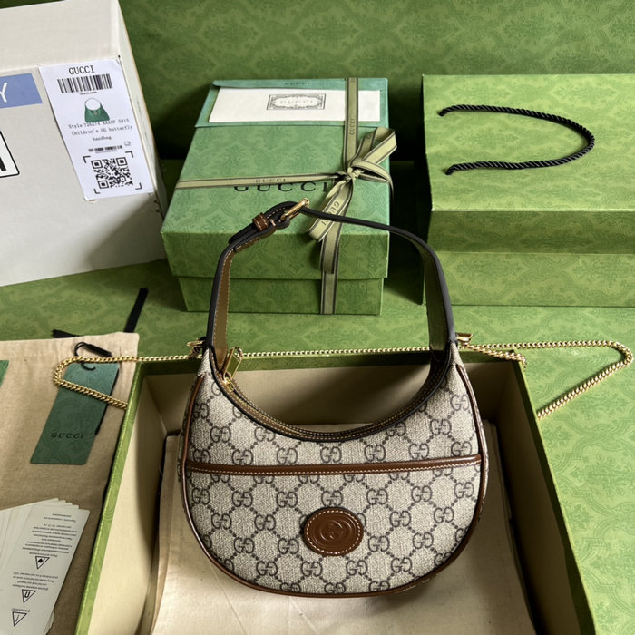 Gucci GG half-moon-shaped mini bag Brown 726843