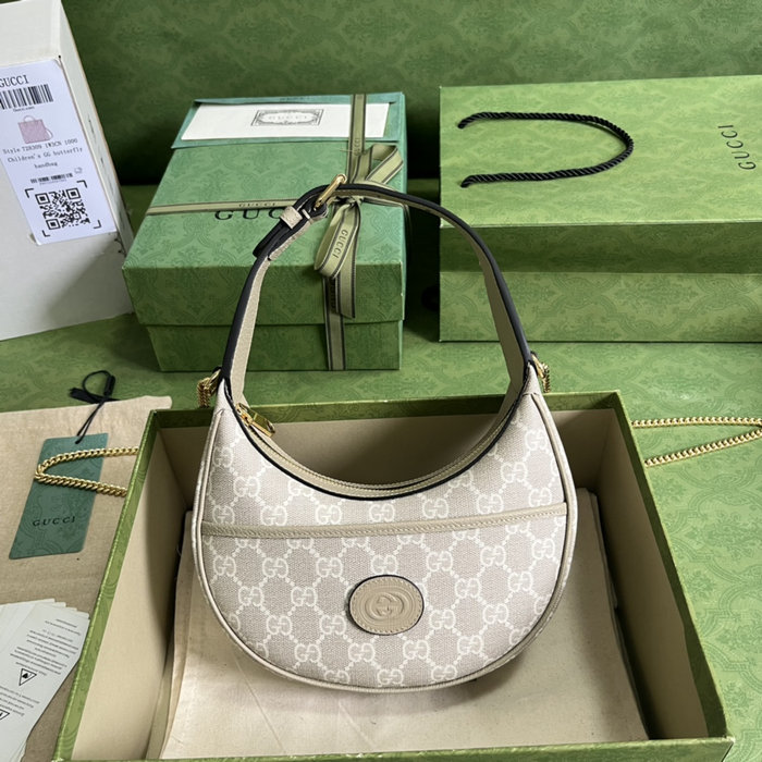 Gucci GG half-moon-shaped mini bag White 726843