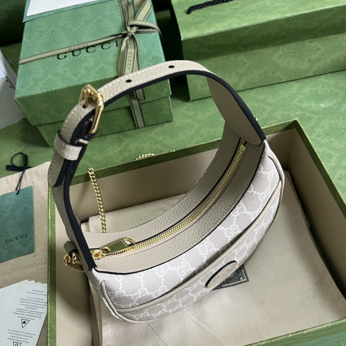 Gucci GG half-moon-shaped mini bag White 726843