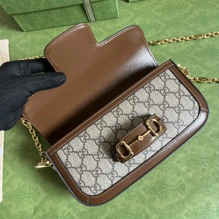 Gucci Horsebit 1955 GG Supreme shoulder bag Brown 735178