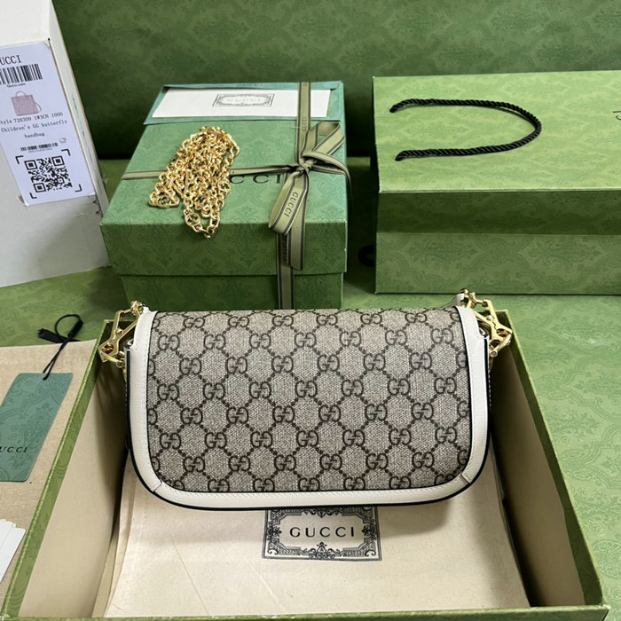 Gucci Horsebit 1955 GG Supreme shoulder bag White 735178