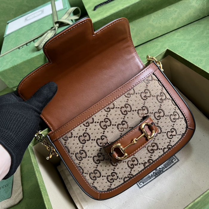 Gucci Horsebit 1955 GG mini bag Camel 675801