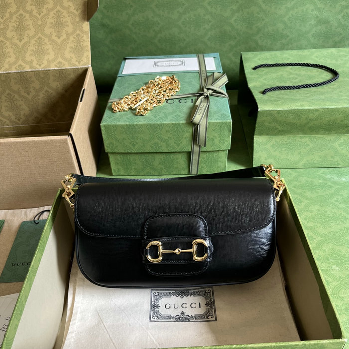 Gucci Horsebit 1955 small shoulder bag Black 735178