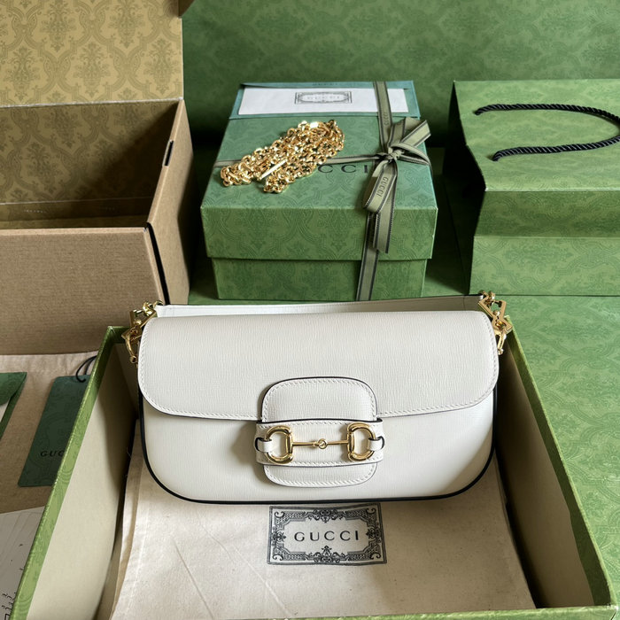 Gucci Horsebit 1955 small shoulder bag White 735178