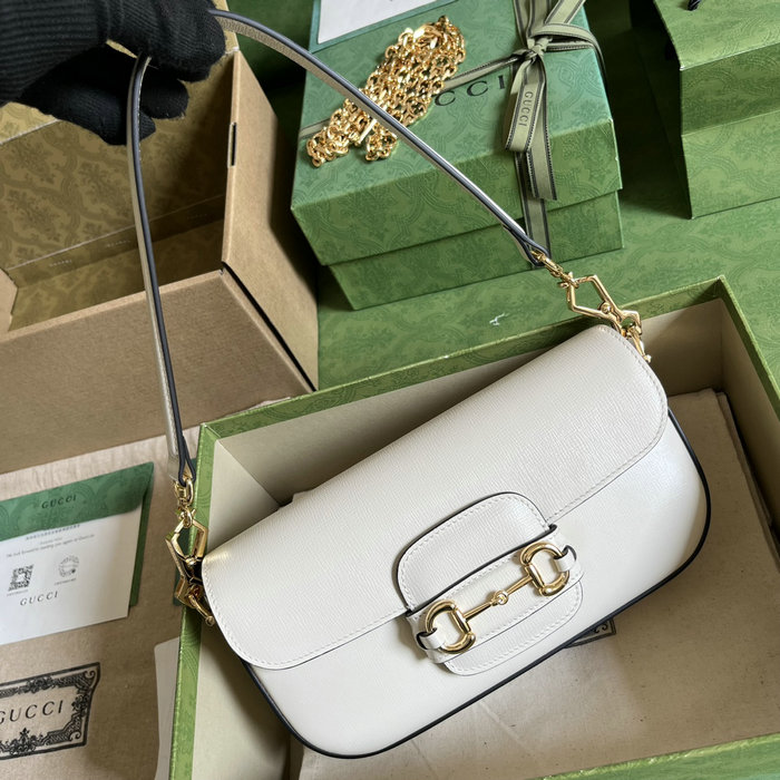 Gucci Horsebit 1955 small shoulder bag White 735178