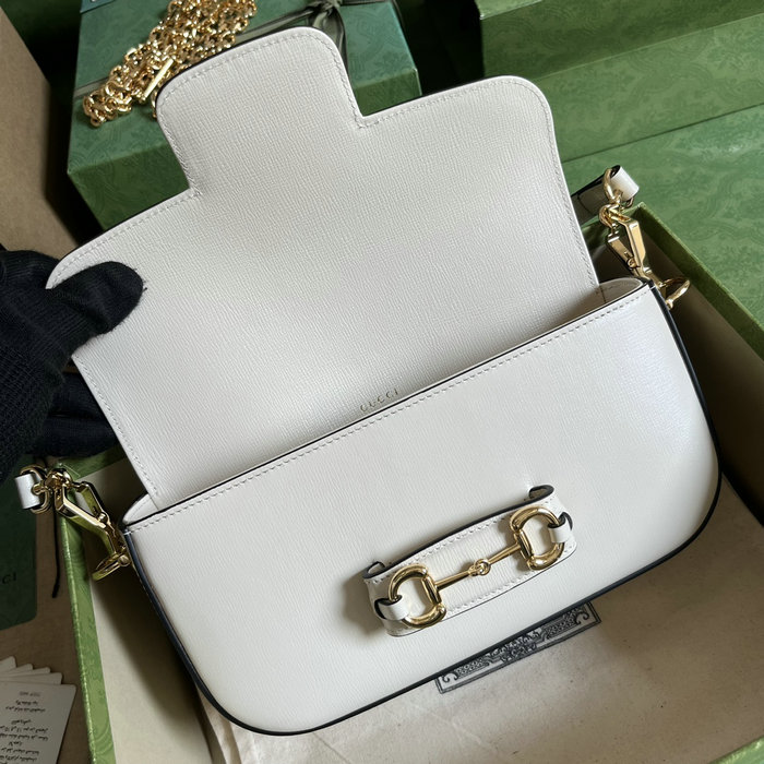 Gucci Horsebit 1955 small shoulder bag White 735178