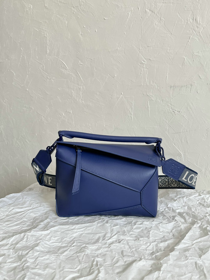 Loewe Small Puzzle Edge Leather Bag Blue L02231