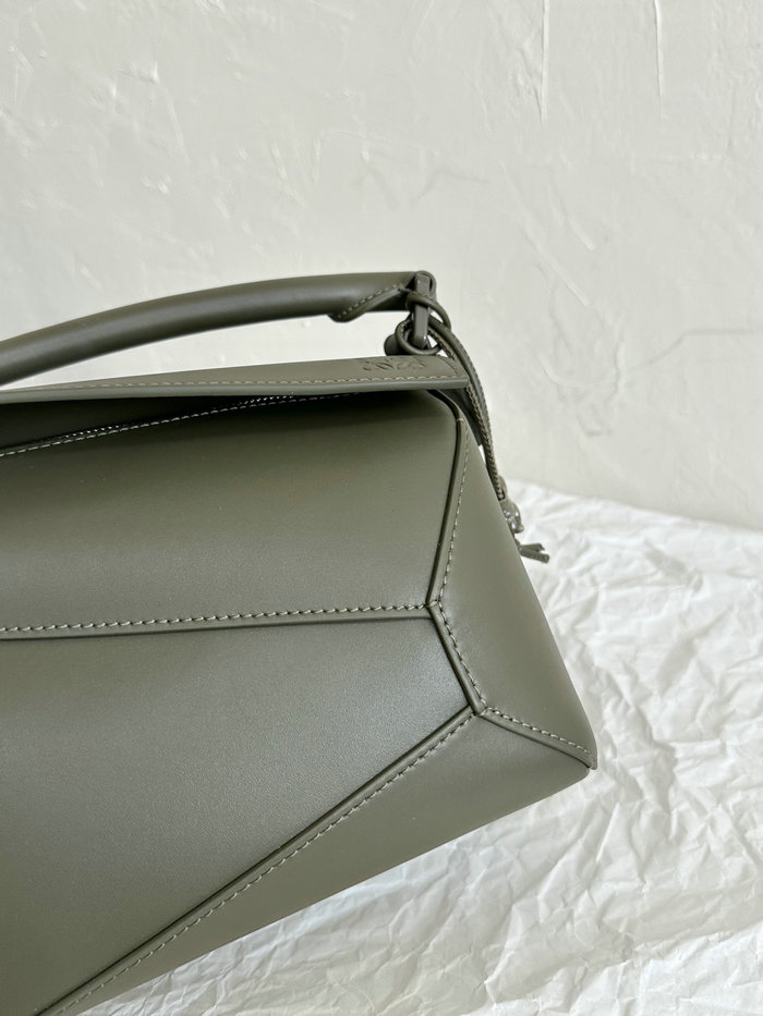 Loewe Small Puzzle Edge Leather Bag Green L02231