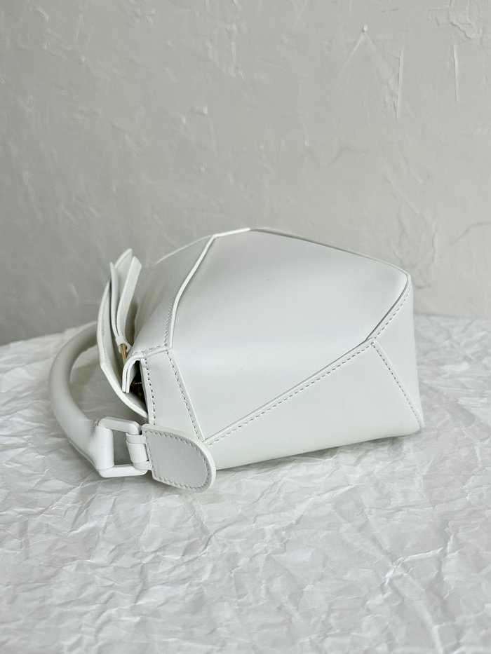 Loewe Small Puzzle Edge Leather Bag White L02231