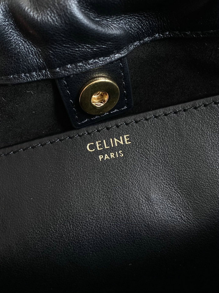 Celine Small Cabas Drawstring Cuir Triomphe Black C35307