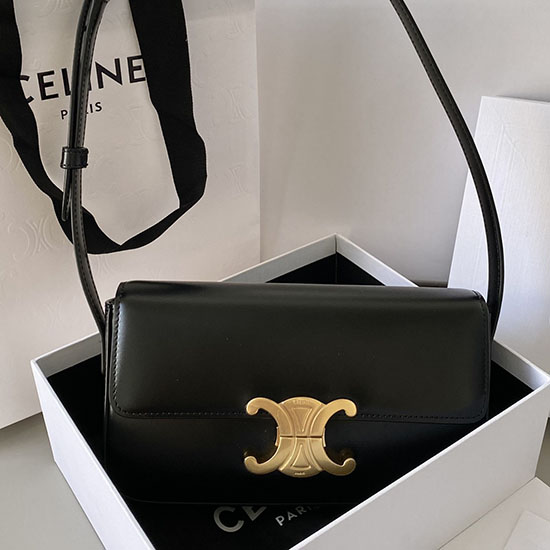 Celine Triomphe Shoulder Bag Black C35029