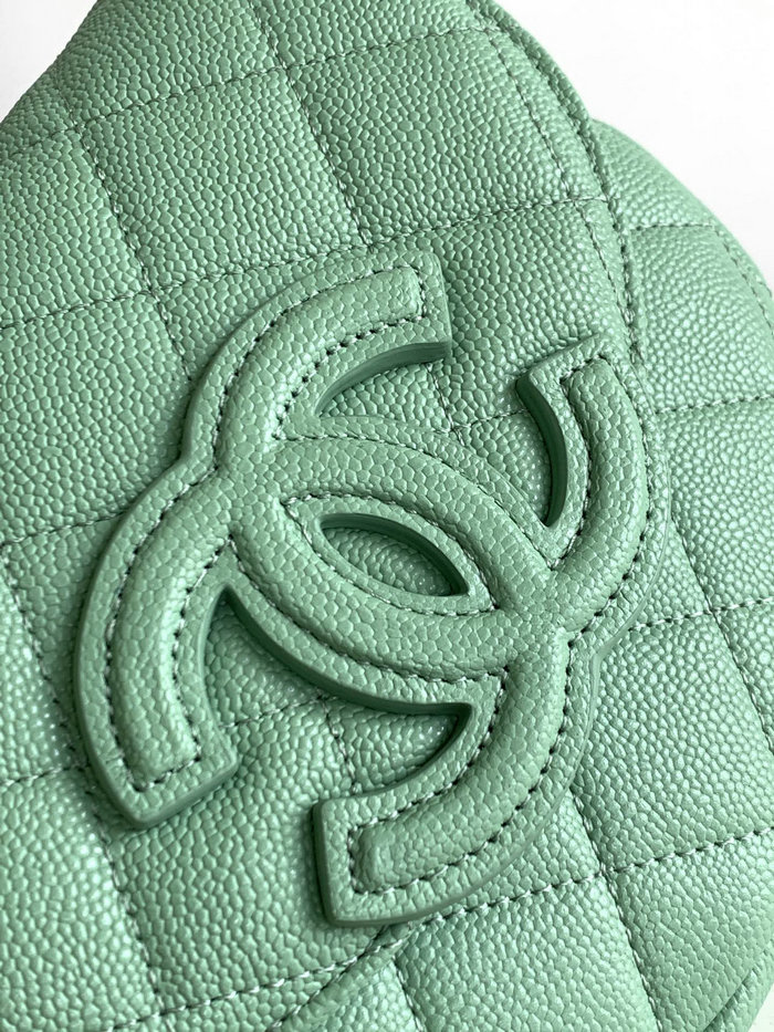 Chanel Grained Calfskin Flap Bag Green AS3876