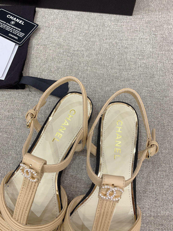 Chanel Sandals Beige CS03186