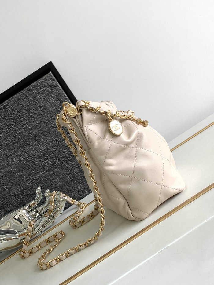 Chanel Small Bucket Bag Beige AS3793