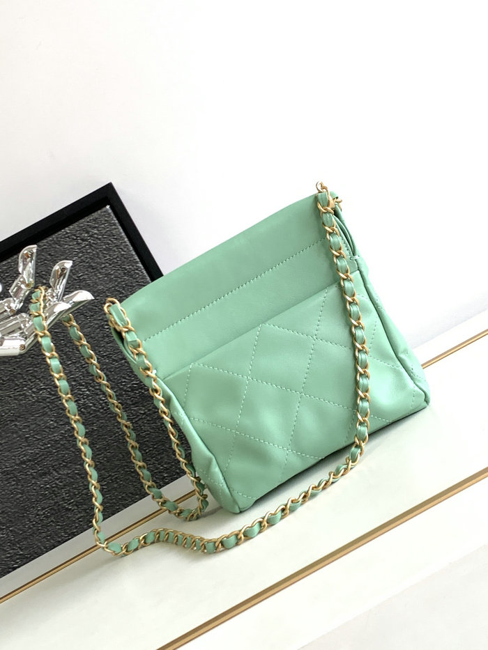 Chanel Small Bucket Bag Green AS3793