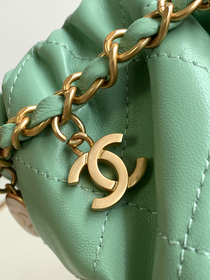 Chanel Small Bucket Bag Green AS3793