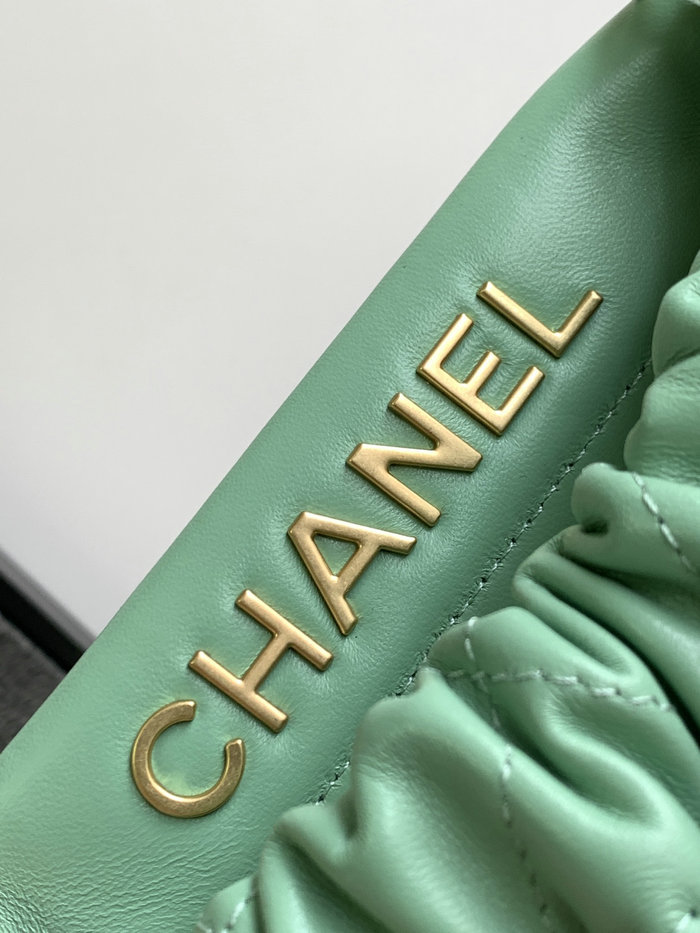 Chanel Small Bucket Bag Green AS3793