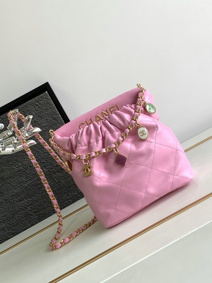 Chanel Small Bucket Bag Pink AS3793