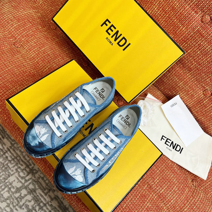 FENDI Logo Rose Denim Sneakers FS03151