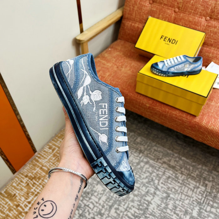 FENDI Logo Rose Denim Sneakers FS03151