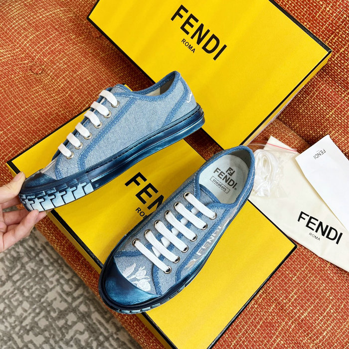 FENDI Logo Rose Denim Sneakers FS03151