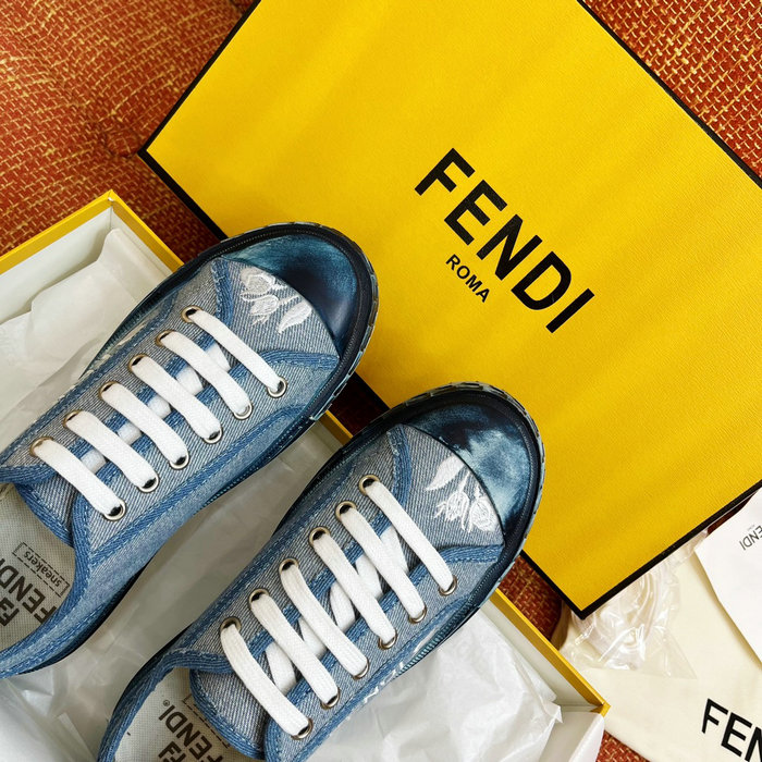 FENDI Logo Rose Denim Sneakers FS03151