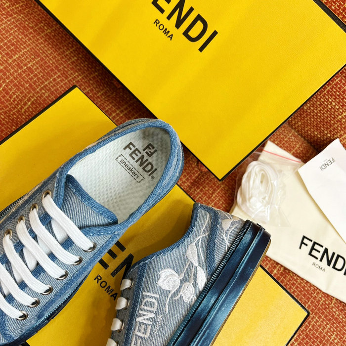 FENDI Logo Rose Denim Sneakers FS03151