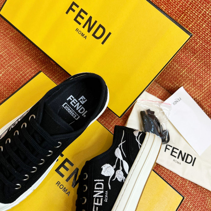 FENDI Logo Rose Denim Sneakers FS03152