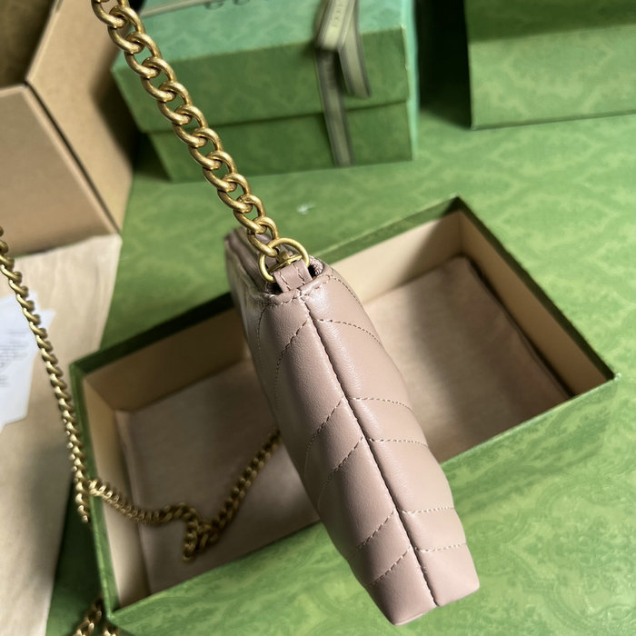 GUCCI Matelasse Mini GG Marmont Chain Bag Pink 443447