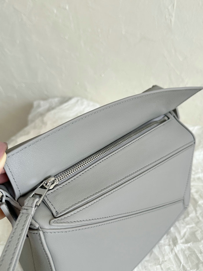 Loewe Small Puzzle Edge Leather Bag Grey L02231