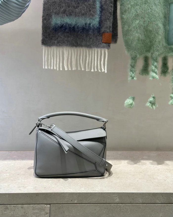 Loewe Small Puzzle Edge Leather Bag Grey L02231