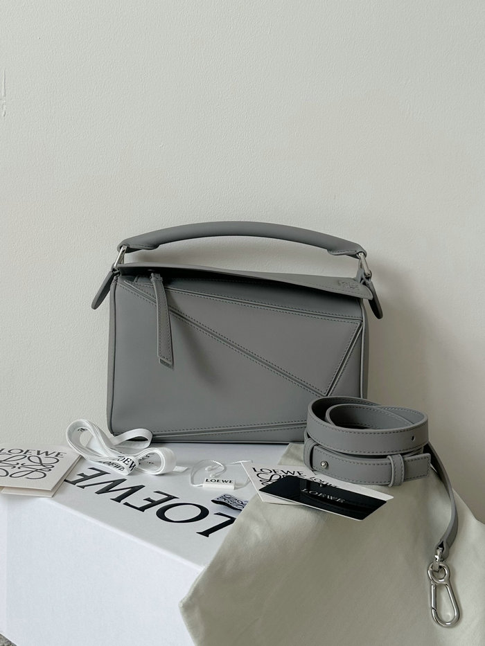 Loewe Small Puzzle Edge Leather Bag Grey L02231