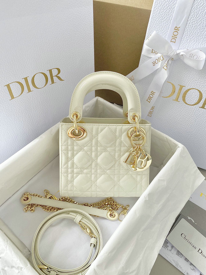 Mini Lady Dior Bag White D5310