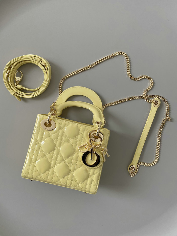 Mini Lady Dior Bag Yellow D5310