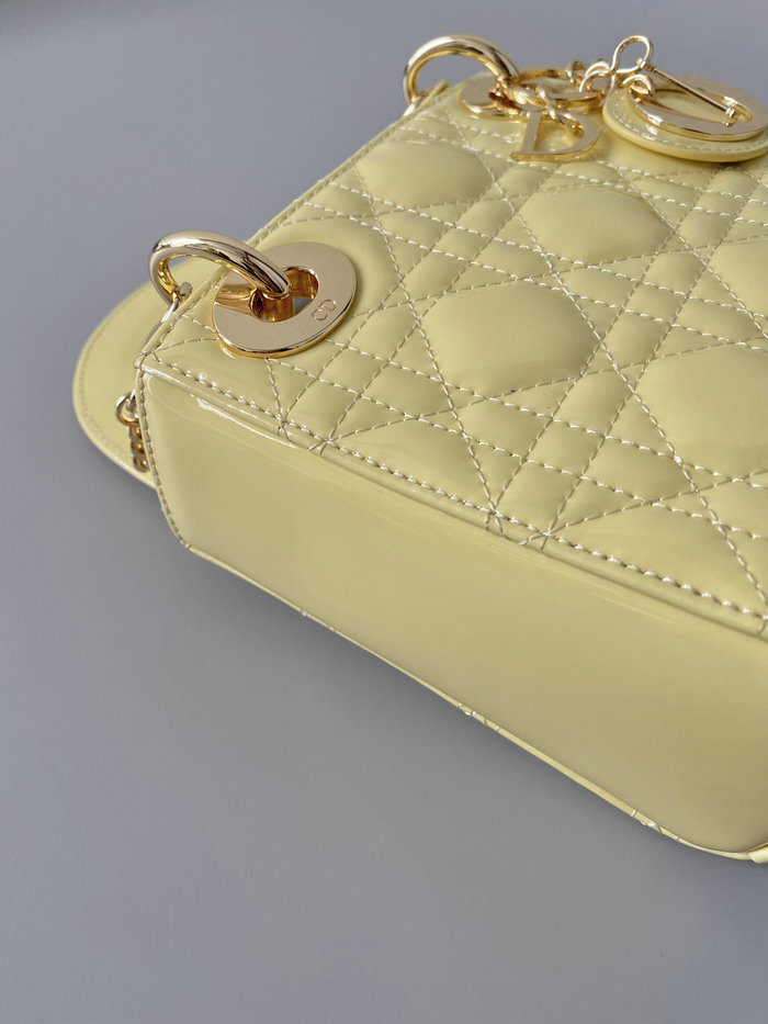 Mini Lady Dior Bag Yellow D5310