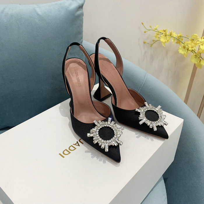 Amina Muaddi Satin Begum Slingback Pumps AB01