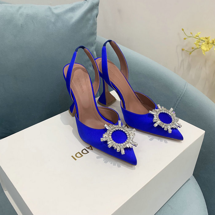 Amina Muaddi Satin Begum Slingback Pumps AB03