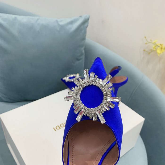 Amina Muaddi Satin Begum Slingback Pumps AB03