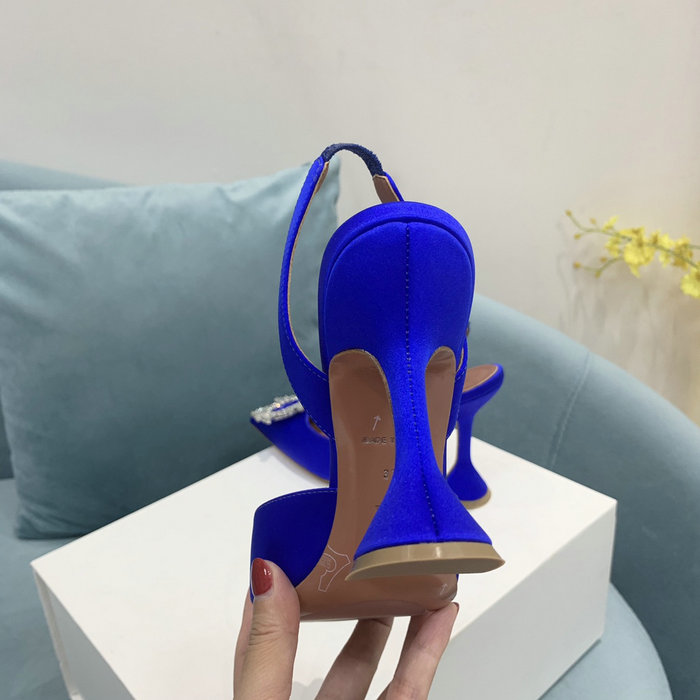 Amina Muaddi Satin Begum Slingback Pumps AB03