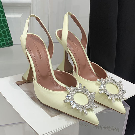 Amina Muaddi Satin Begum Slingback Pumps AB15