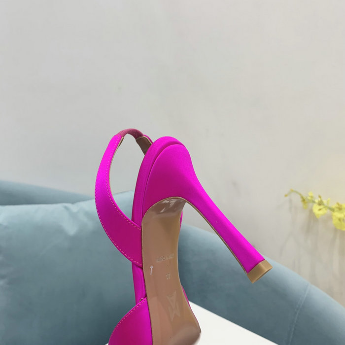 Amina Muaddi Satin Camelia Slingback Pumps AM14