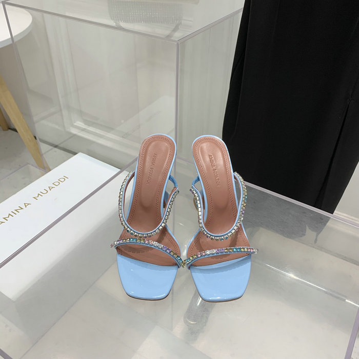 Amina Muaddi Satin Gilda Mules AMG06