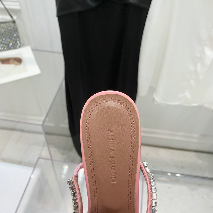 Amina Muaddi Satin Gilda Mules AMG09