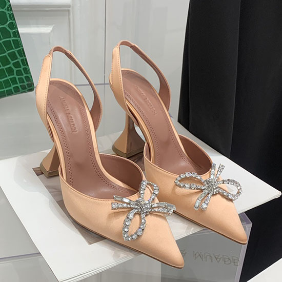 Amina Muaddi Satin Rosie Slingback Pumps AR09